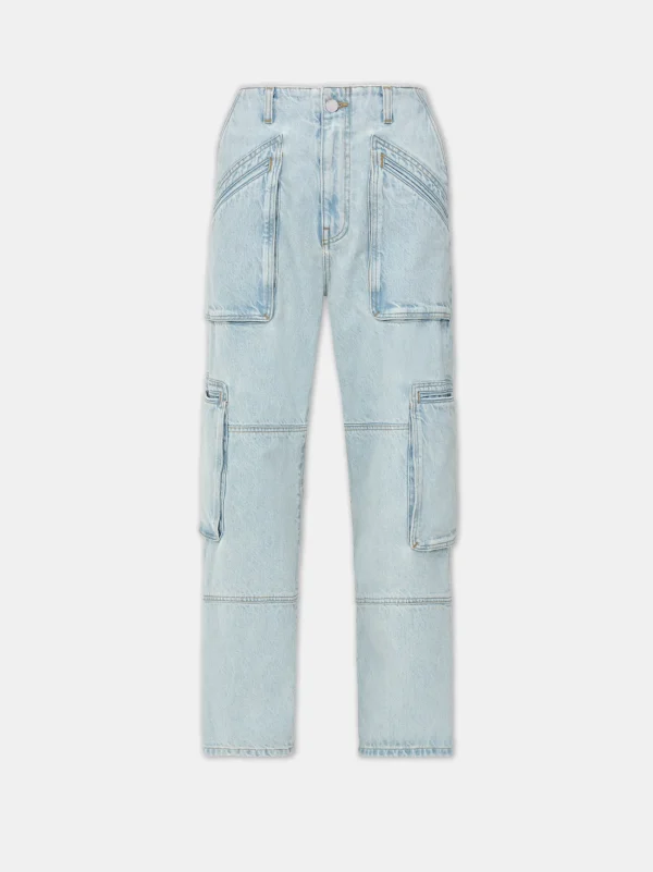 AMIRI Pants | Denim>WOMEN'S CARGO LOOSE Light Indigo