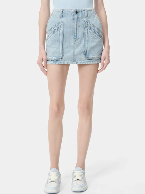 AMIRI Denim>WOMEN'S CARGO SKIRT Light Indigo