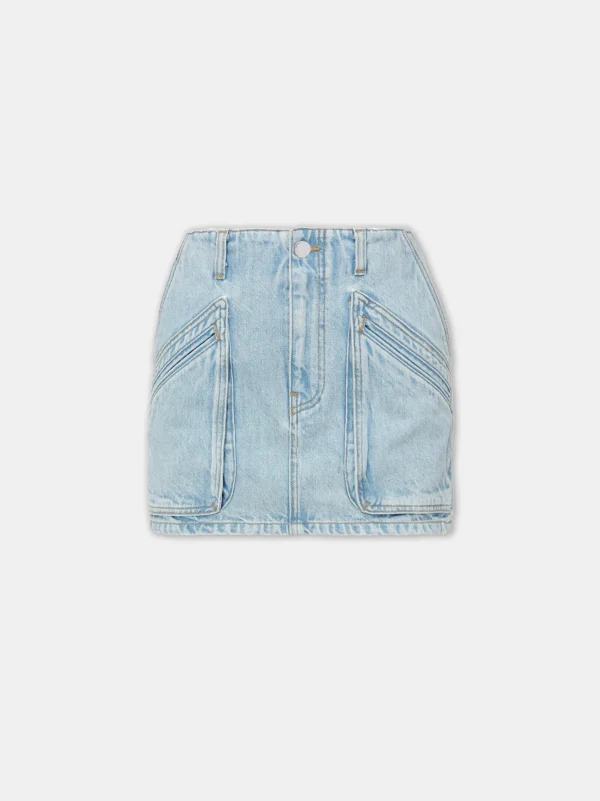 AMIRI Denim>WOMEN'S CARGO SKIRT Light Indigo