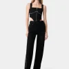 AMIRI Denim>WOMEN'S CRYSTAL STRIPE WIDE STRAIGHT BLACK OD
