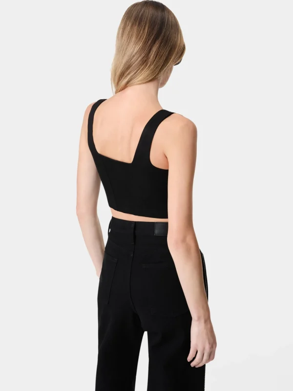AMIRI Denim>WOMEN'S CRYSTAL TRIMMED CORSET TOP BLACK OD