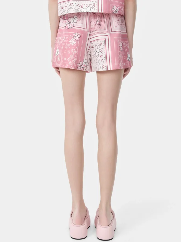 AMIRI Shorts & Sweatpants>WOMEN'S FLORAL BANDANA BOXER SHORT Flamingo Pink