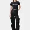 AMIRI Jersey | Tees>WOMEN'S HOLLYWOOD BABY TEE FADED BLACK