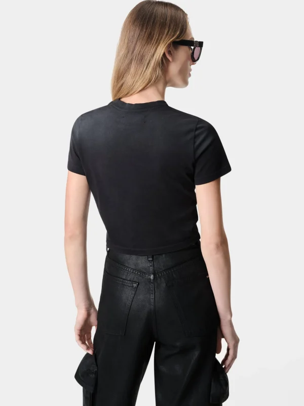 AMIRI Jersey | Tees>WOMEN'S HOLLYWOOD BABY TEE FADED BLACK