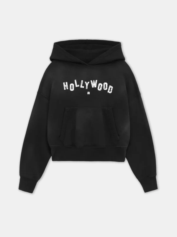 AMIRI Sweatshirts | Jersey>WOMEN'S HOLLYWOOD HOODIE FADED BLACK