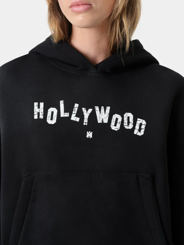 AMIRI Sweatshirts | Jersey>WOMEN'S HOLLYWOOD HOODIE FADED BLACK