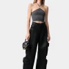 AMIRI Knitwear | Shirts>WOMEN'S LUREX HALTER TOP BLACK