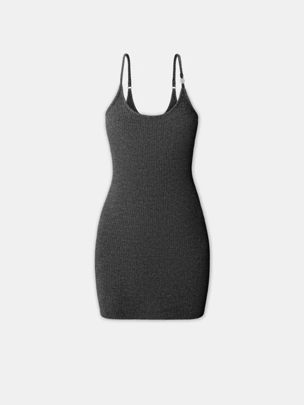 AMIRI Knitwear | Dresses>WOMEN'S LUREX MINI DRESS BLACK