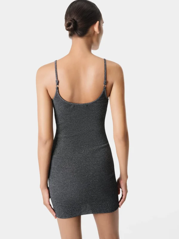 AMIRI Knitwear | Dresses>WOMEN'S LUREX MINI DRESS BLACK