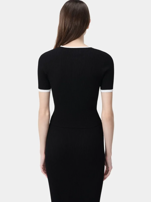 AMIRI Knitwear | Tees>WOMEN'S MA BABY TEE BLACK