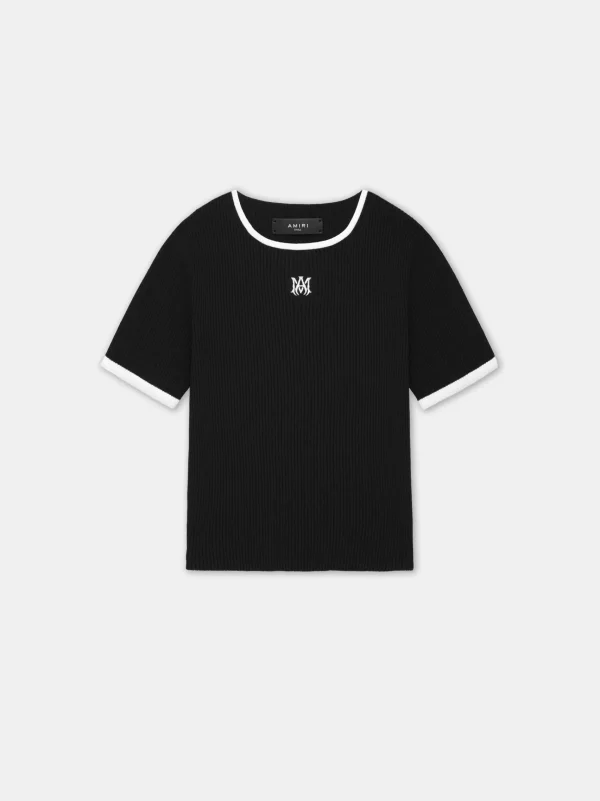 AMIRI Knitwear | Tees>WOMEN'S MA BABY TEE BLACK