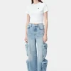 AMIRI Jersey | Tees>WOMEN'S MA EMBROIDERED BABY TEE White