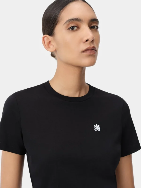 AMIRI Jersey | Tees>WOMEN'S MA EMBROIDERED BABY TEE BLACK