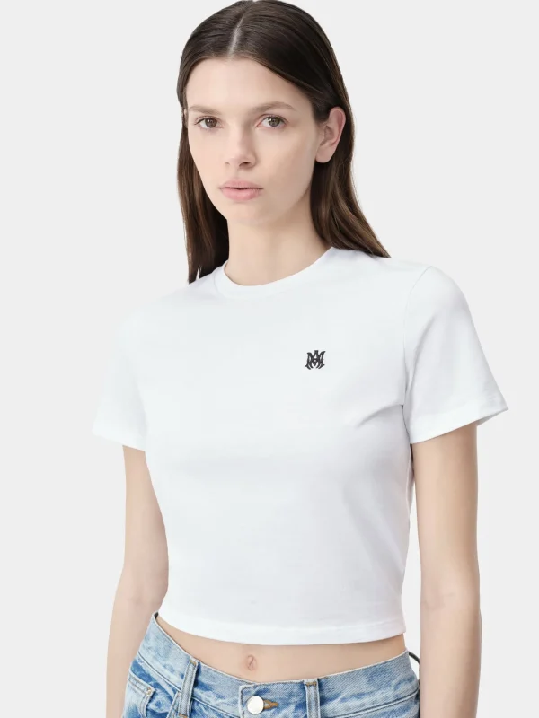 AMIRI Jersey | Tees>WOMEN'S MA EMBROIDERED BABY TEE White