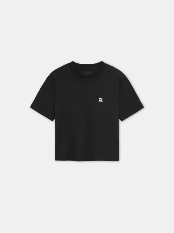 AMIRI Jersey | Tees>WOMEN'S MA EMBROIDERED BABY TEE BLACK