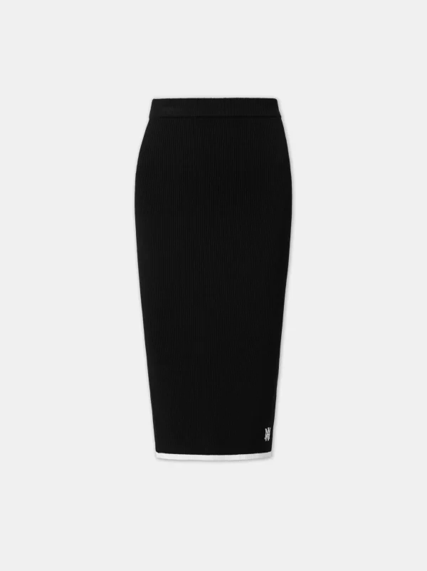 AMIRI Knitwear>WOMEN'S MA MIDI SKIRT BLACK