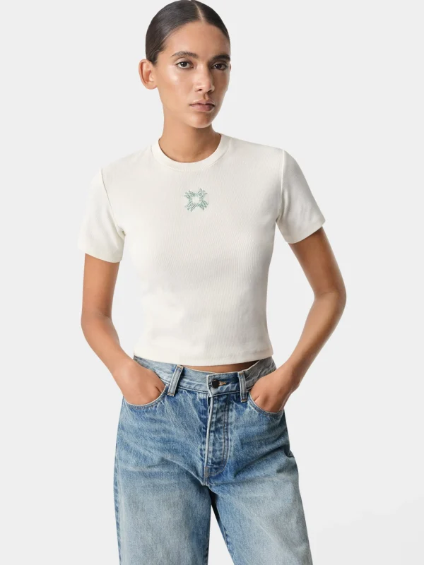 AMIRI Jersey | Tees>WOMEN'S MA QUAD BABY TEE Alabaster