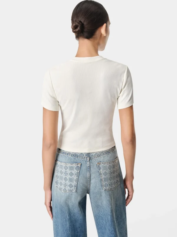 AMIRI Jersey | Tees>WOMEN'S MA QUAD BABY TEE Alabaster