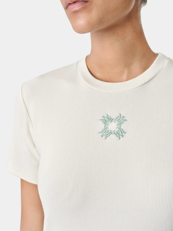 AMIRI Jersey | Tees>WOMEN'S MA QUAD BABY TEE Alabaster