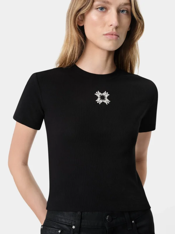 AMIRI Jersey | Tees>WOMEN'S MA QUAD BABY TEE BLACK