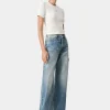 AMIRI Denim>WOMEN'S MA QUAD HIGH RISE WIDE JEAN CLASSIC MID INDIGO