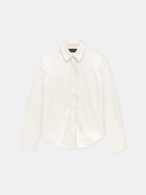 AMIRI Shirts>WOMEN'S MA QUAD LONG SLEEVE SHIRT Alabaster