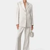 AMIRI Outerwear>WOMEN'S MA QUAD OVERSIZED BLAZER Alabaster