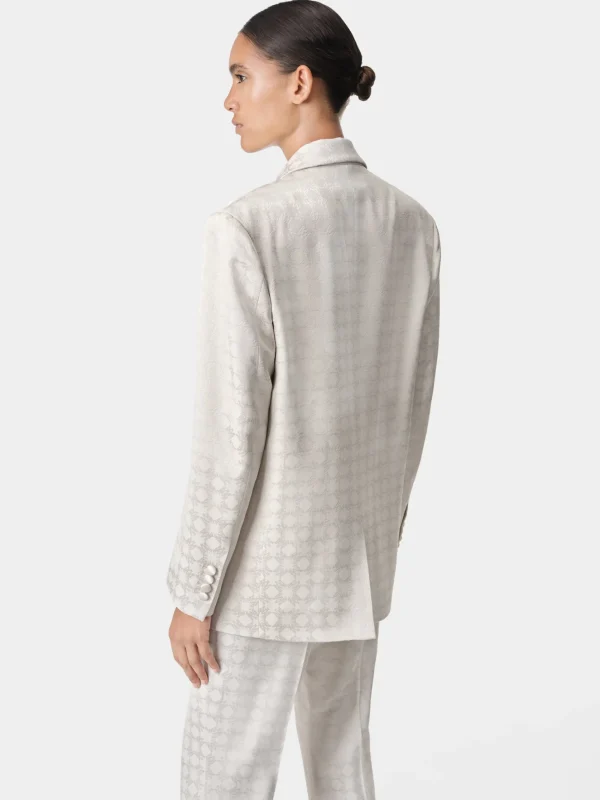 AMIRI Outerwear>WOMEN'S MA QUAD OVERSIZED BLAZER Alabaster