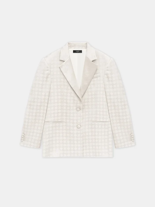 AMIRI Outerwear>WOMEN'S MA QUAD OVERSIZED BLAZER Alabaster