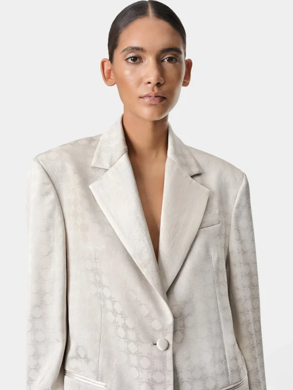 AMIRI Outerwear>WOMEN'S MA QUAD OVERSIZED BLAZER Alabaster