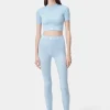 AMIRI Activewear>WOMEN'S MA RIBBED SEAMLESS LEGGING Cerulean