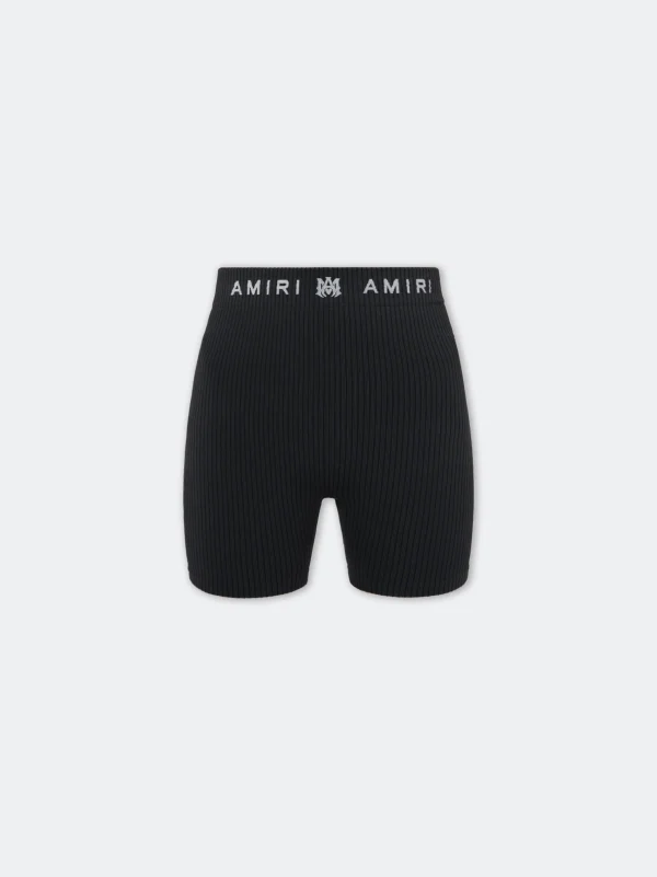 AMIRI Activewear | Shorts & Sweatpants>WOMEN'S MA RIBBED SEAMLESS SHORT BLACK