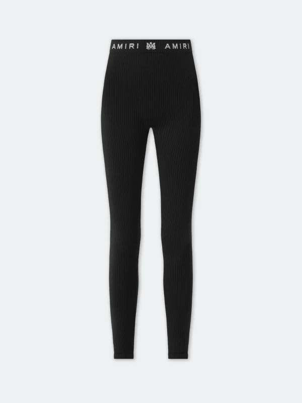 AMIRI Activewear>WOMEN'S MA RIBBED SEAMLESS LEGGING BLACK
