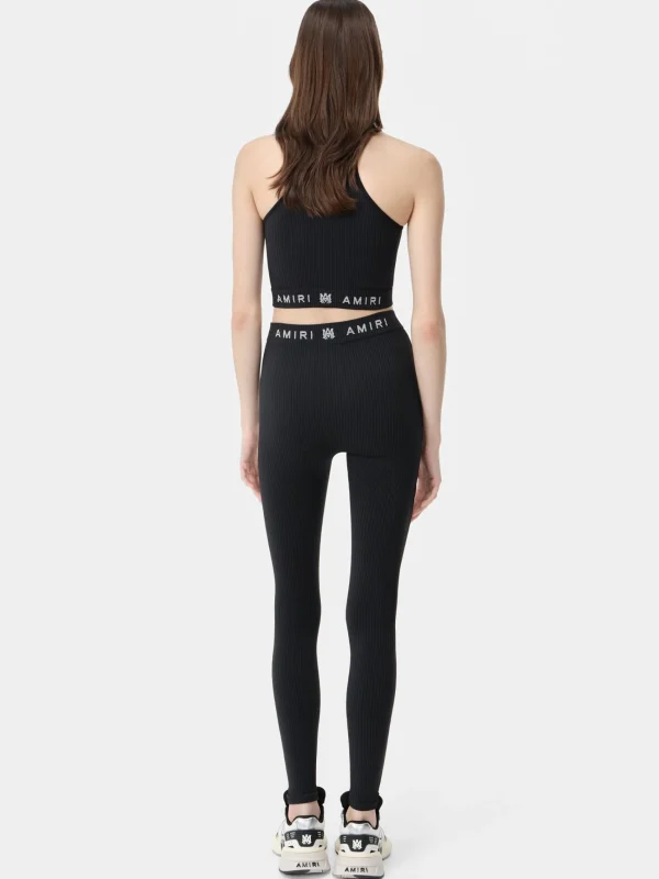 AMIRI Activewear>WOMEN'S MA RIBBED SEAMLESS LEGGING BLACK