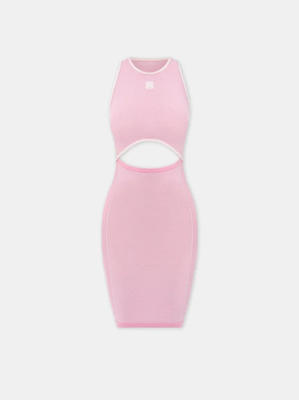 AMIRI Activewear | Dresses>WOMEN'S MA SEAMLESS CUT-OUT MINI DRESS Flamingo Pink