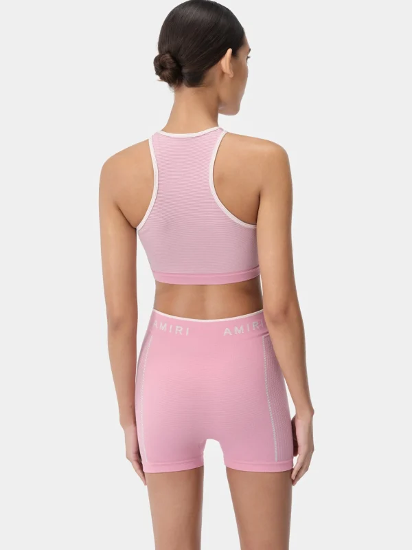 AMIRI Activewear>WOMEN'S MA SEAMLESS RACERBACK BRA Flamingo Pink