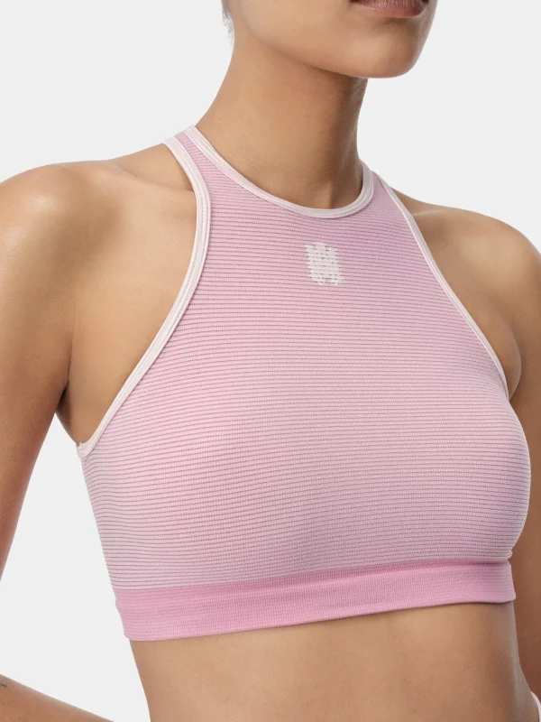 AMIRI Activewear>WOMEN'S MA SEAMLESS RACERBACK BRA Flamingo Pink