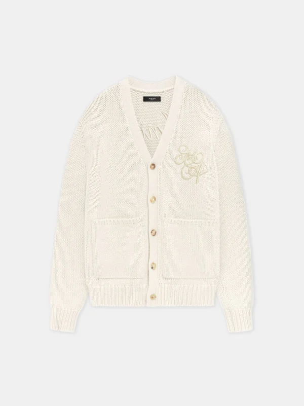 AMIRI Knitwear>WOMEN'S MA SWIRL CARDIGAN Alabaster