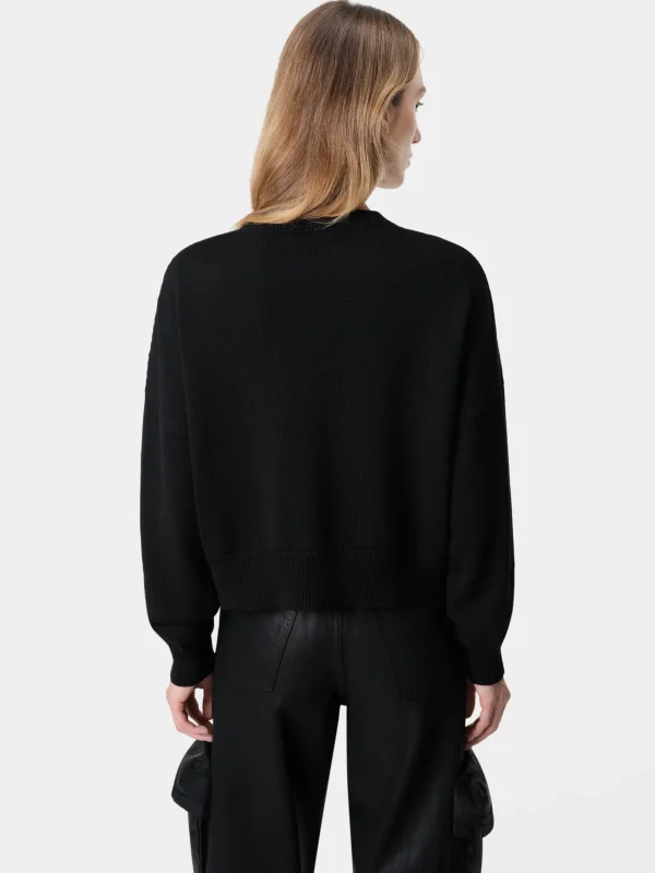 AMIRI Knitwear>WOMEN'S MA SWIRL CREW BLACK
