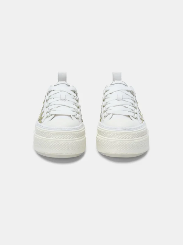 AMIRI Sneakers | Sneakers>WOMEN'S METALLIC PLATFORM STARS COURT White Gold