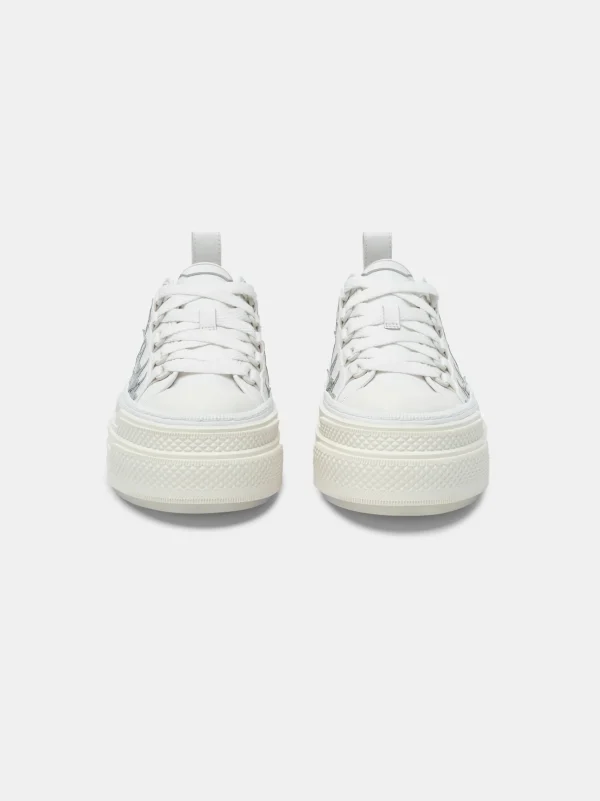AMIRI Sneakers | Sneakers>WOMEN'S METALLIC PLATFORM STARS COURT White Silver