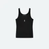 AMIRI Knitwear | Tees>WOMEN'S RIB TANK BLACK