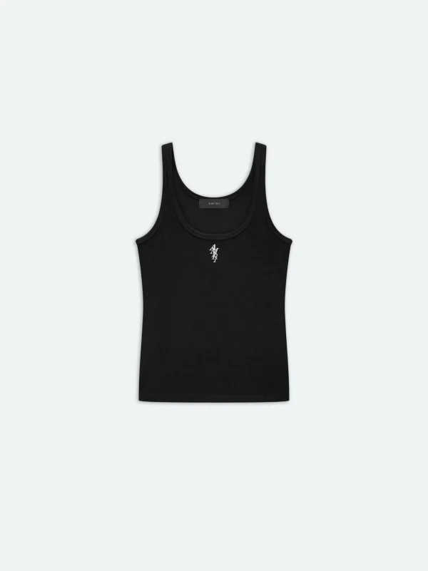 AMIRI Knitwear | Tees>WOMEN'S RIB TANK BLACK