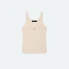 AMIRI Knitwear | Tees>WOMEN'S RIB TANK Summer Sand