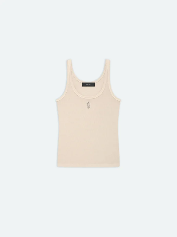 AMIRI Knitwear | Tees>WOMEN'S RIB TANK Summer Sand