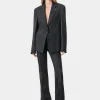 AMIRI Pants>WOMEN'S SEQUIN PINSTRIPE KICK FLARE Dark Grey