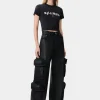 AMIRI Denim>WOMEN'S WAXED BAGGY CARGO JEAN BLACK