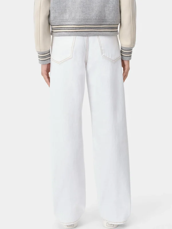 AMIRI Pants | Denim>WOMEN'S WIDE STRAIGHT JEAN White