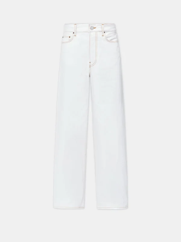 AMIRI Pants | Denim>WOMEN'S WIDE STRAIGHT JEAN White